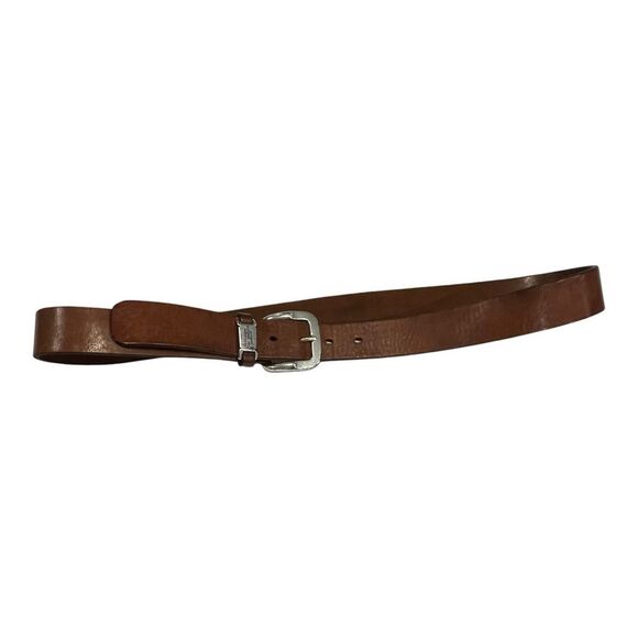 Roundtree & York Men’s Brown Leather Belt with Silver Buckle, Size 38 - Picture 8 of 16